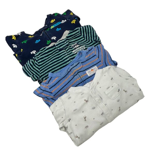 Baby Boy's Sleepers, Navy Blue,  White, Green,Stripe,  Blue Stripe  Size 9 Month - Picture 1 of 10